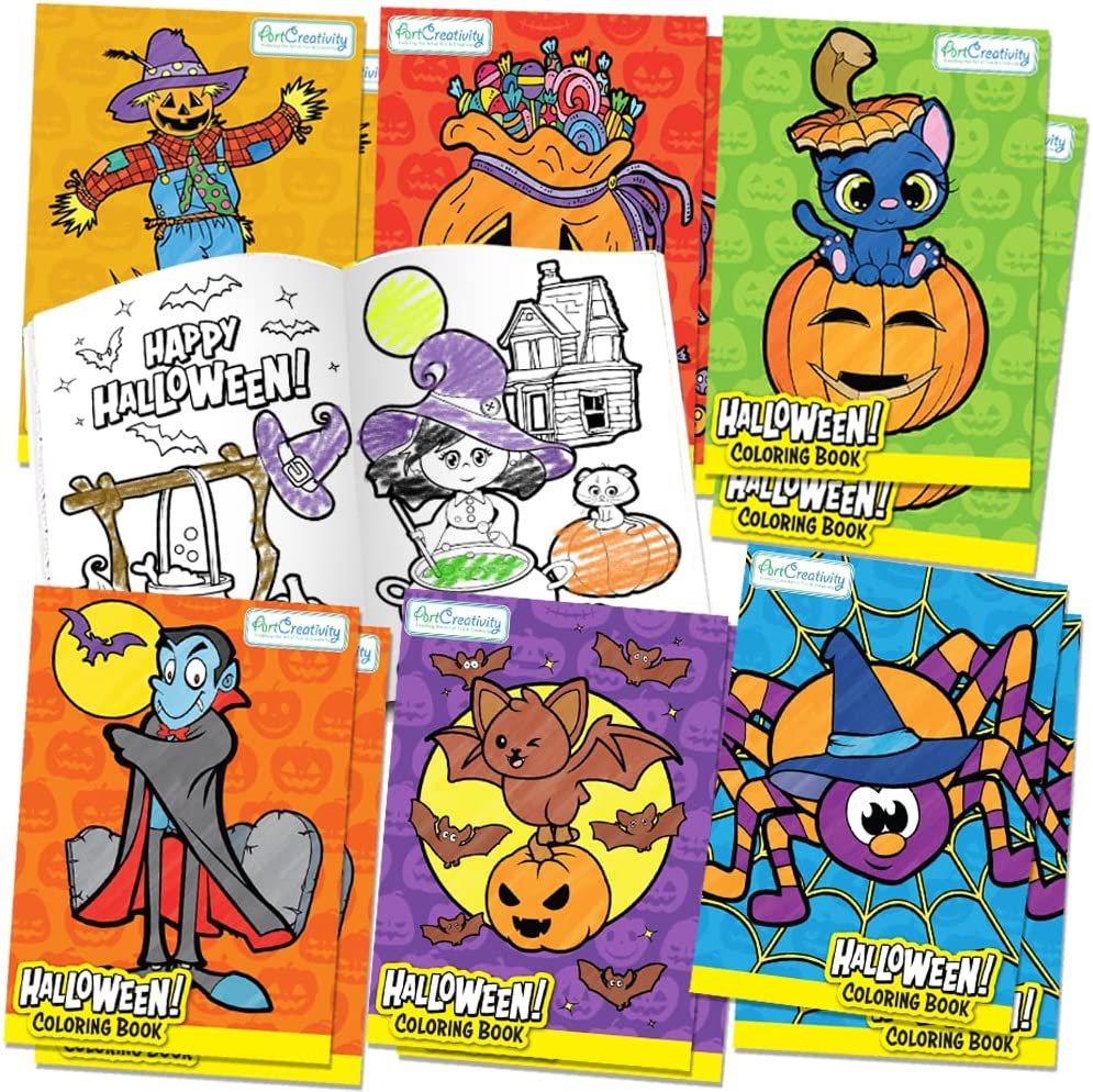 Halloween Coloring Books for Kids - Pack of 12-5es x 7es Mini Coloring  Book - Fun Halloween Treats Prizes - Favor Bag Filler - Halloween Party